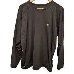 Starter Dri-Star Long Sleeve Athletic Shirt Black Sports Workout Running Mesh